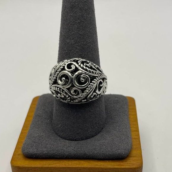 Carolyn Pollack Large Swirly Dome Sterling Silver Designer Ring - approx… - Picture 13 of 13